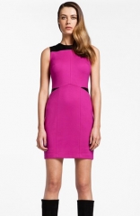 Cynthia Steffe Isla Faux Leather andamp Ponte Knit Sheath Dress at Nordstrom