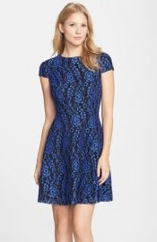 Cynthia Steffe and39Textured Roseand39 Lace Fit andamp Flare Dress at Nordstrom