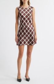 DÔEN Alamere Plaid Silk Minidress at Nordstrom