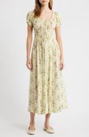 DÔEN Ashlynn Floral Organic Cotton Voile Midi Dress at Nordstrom
