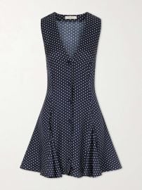 DÔEN Aubrey polka-dot silk-blend twill mini dress at Net a Porter