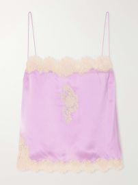 DÔEN Avelaine lace-trimmed silk-satin cami at Net a Porter