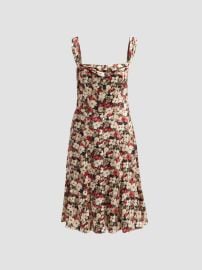 DÔEN Donielle Floral Silk Satin A-Line Dress | Saks Fifth Avenue at Saks Fifth Avenue