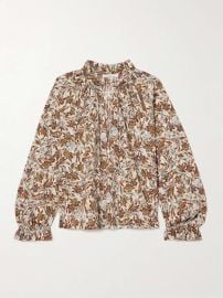 DÔEN Juna tie-neck floral-print organic cotton-voile top at Net a Porter