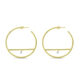 DASHING DIAMOND BAR HOOP EARRINGS 8211 Brevani at Brevani