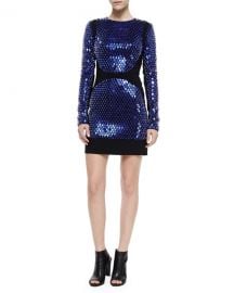 DAVID KOMA EMBELLISHED LONG-SLEEVE MINI DRESS at Bergdorf Goodman