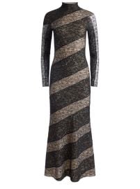 DELORA LACE PANELED DRESS in BLACK ALICE OLIVIA at Alice + Olivia