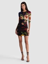 DELORA MINI DRESS in MAGIC GARDEN GRADIENT ALICE OLIVIA at Alice + Olivia