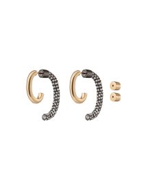 DEMARSON Convertible Pave Luna Earrings BlackGold at Neiman Marcus