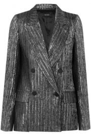 DENEL DOUBLE-BREASTED TEXTURED-LAMÉ BLAZER at The Outnet