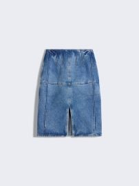 DENIM PENCIL TOPSTITCHING SKIRT - E-SHOP - Ready-to-Wear Maison Schiaparelli at Schiaparelli