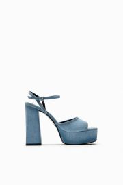 DENIM PLATFORM SANDALS at Zara