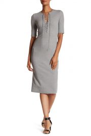 DEREK LAM 10 CROSBY   Ribbed Lace-Up Tee Dress   Nordstrom Rack at Nordstrom Rack