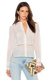 DEREK LAM 10 CROSBY Long Sleeve Embroidered Blouse in Soft White from Revolve com at Revolve