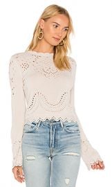 DEREK LAM 10 CROSBY Pointelle Crewneck Sweater in Cream from Revolve com at Revolve