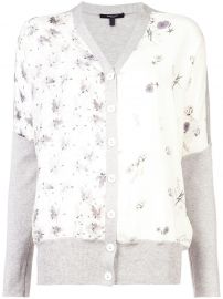 DEREK LAM FLORAL PRINT CARDIGAN - WHITE at Farfetch