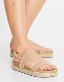 DESIGN Jackpot flatform espadrilles in taupe at ASOS