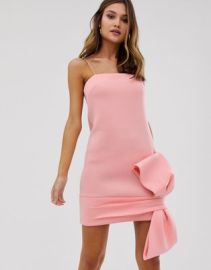 DESIGN bow detail shift mini dress at ASOS