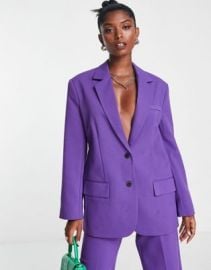 DESIGN extreme oversized suit blazer in purple at ASOS