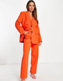 DESIGN pop boy suit blazer in bright orange at ASOS