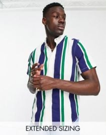 DESIGN relaxed shirt in vintage style stripe at ASOS