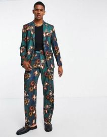 DESIGN relaxed suit in graffiti print at ASOS