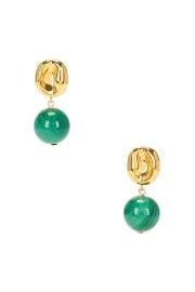 DEVE Valentine Mini Earrings in Malachite Gold Vermeil FWRD at FWRD