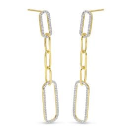 DIAMOND PAPERCLIP LINK EARRINGS 8211 Brevani at Brevani