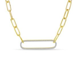 DIAMOND PAPERCLIP LINK NECKLACE 8211 Brevani at Brevani