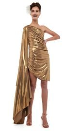 DIANA MINI DRESS W SLEEVE Gold Norma Kamali at Norma Kamali