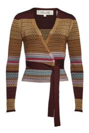 DIANE VON FURSTENBERG - WRAP PULLOVER WITH metallic thread at Stylebop