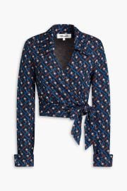 DIANE VON FURSTENBERG Bobbie cropped jacquard-knit wrap top at The Outnet