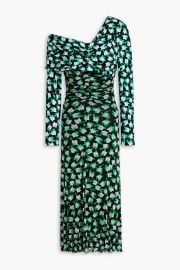 DIANE VON FURSTENBERG Leia one-shoulder floral-print jersey and stretch-mesh midi dress at The Outnet