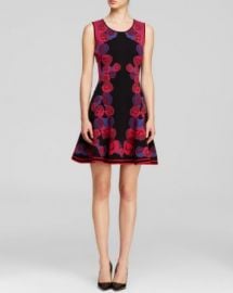 DIANE von FURSTENBERG Dress - Rose Jacquard Flare at Bloomingdales