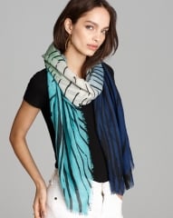 DIANE von FURSTENBERG Tiger Tree Hanovar Scarf in teal at Bloomingdales