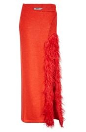 DIDU Faux Fur Trim Wool Maxi Skirt at Nordstrom