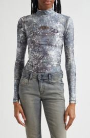 DIESEL® T-Akara Mock Neck Long Sleeve Top at Nordstrom