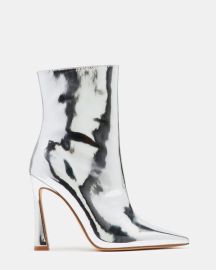 DILARA Silver Pointed Toe Bootie Women39s Booties Steve Madden at Steve Madden