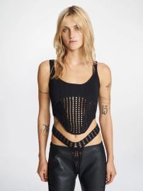 DION LEE Net Crochet Top Black at Dion Lee