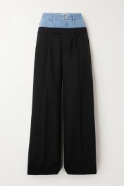 DION LEE Paneled denim and wool pants NET-A-PORTER at Net a Porter