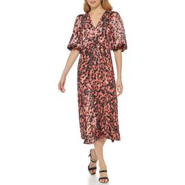 DKNY 34 Sleeve Printed Satin Maxi Dress com at Zappos