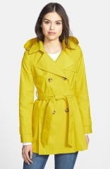 DKNY Abby Double Breasted Hooded Trench Coat at Nordstrom