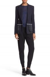 DKNY Colorblock Mixed Media One-Button Jacket at Nordstrom