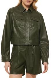 DKNY Faux Leather Short Jacket at Nordstrom