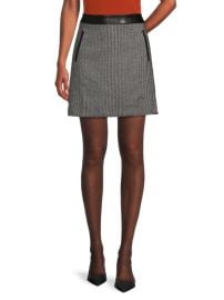 DKNY Faux Leather Trim Mini Skirt at Saks Off 5th