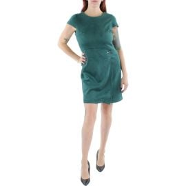 DKNY Faux Suede Panel Dress in Forest Green at Walmart