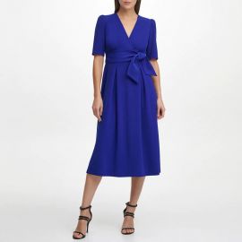 DKNY Fit and Flare Wrap Dress at Macys