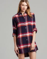 DKNY Mad for Plaid Flannel Boyfriend Sleepshirt at Bloomingdales