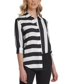 DKNY Mixed-Stripe Blouse   Reviews - Tops - Women - Macys at Macys