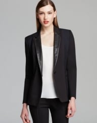 DKNY One Button Blazer with Leather Lapels at Bloomingdales